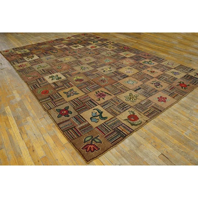 Antique American Hooked rug, size: 8'2" x 11'10".