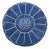 Blue Moroccan Leather Pouf Cover For Sale
