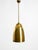 Beautiful, rare, large, original Mid-Century Modern brass pendant lamp. The large shade, rod, canopy, and socket are made...