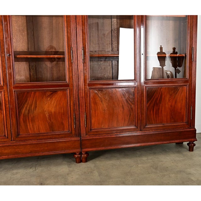 Brown French 19th Century Mahogany Louis XVI Style Bibliotheque For Sale - Image 8 of 15