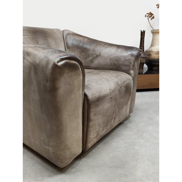 Set of Vintage Leather DS47 Armchair and Ottoman from de Sede, 1970s For Sale - Image 6 of 6