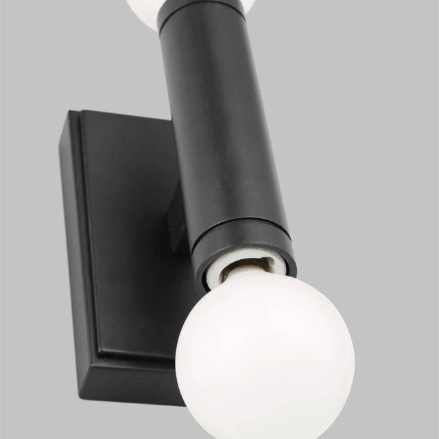 Metal Thomas O'Brien by Visual Comfort Studio Beckham 2-Light Double Sconce in Aged Iron For Sale - Image 7 of 9