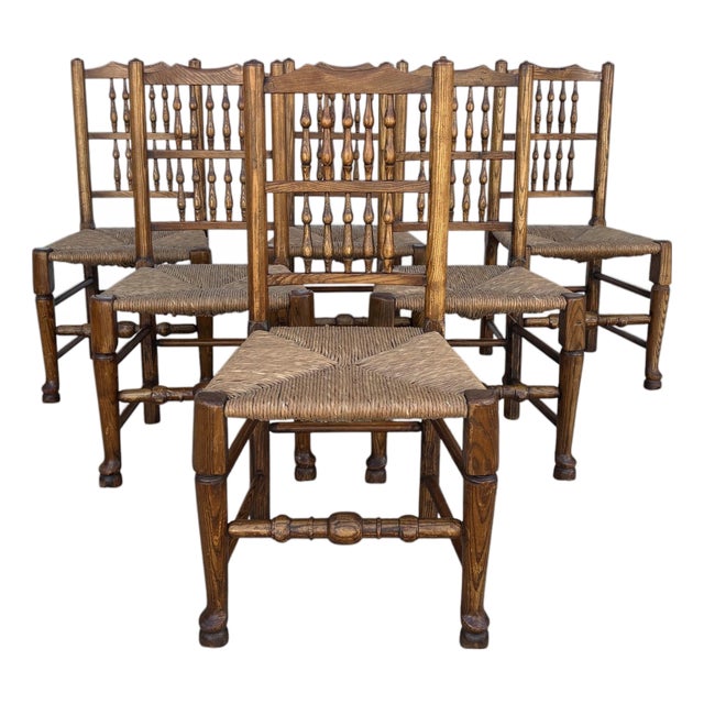 Set of 6 Antique George LLL Provincial Chairs c.1800 For Sale
