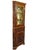 A 19th-C. English burl walnut corner cabinet with a glazed upper door and a solid panel lower door. Doors function with...
