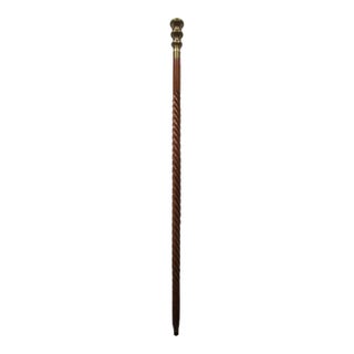 Barley Twist Wood Walking Cane For Sale