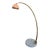 Vintage Italian Modern Brass Adjustable Arc Floor Lamp With Carrara Marble Base & Ribbed Acrylic Dome Shade For Sale