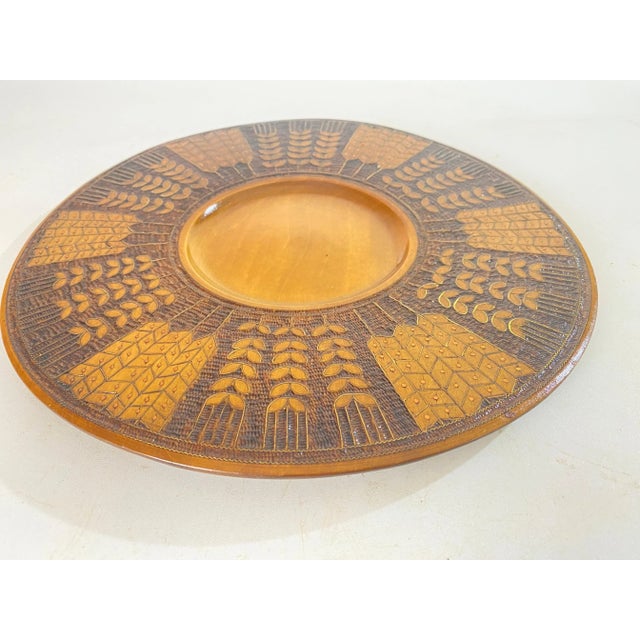 Wood Large Scandinavian Wood Plate, 1960s For Sale - Image 7 of 10