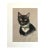 Vintage Midcentury Gladys Emerson Cook Tuxedo Cat Portrait w/16x20 Mat, EUC For Sale