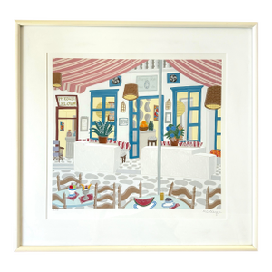 Thomas McKnight “Pierrot’s” Signed Serigraph, Framed Mediterranean Interior Print