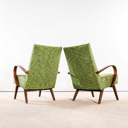 Armchair in Geometric Lime Weave Fabric with Sprung Seat by Jaroslav Šmídek, 1950s For Sale - Image 6 of 11