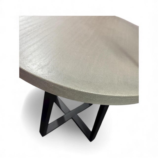 Industrial Concrete Table 32" Round Dining Table, Grey For Sale - Image 3 of 6