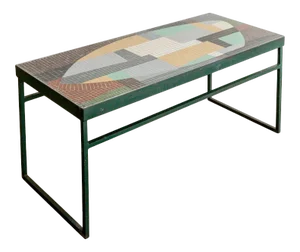 Glass Mosaic Tile Top Cocktail Table