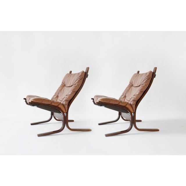 Vintage Cognac Siesta Chairs by Ingmar Relling for Westnofa, 1960s, Set of 2 For Sale - Image 7 of 7