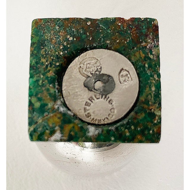 Mexican Sterling Silver Shot Glasses W Stone Bases- Set of 4 For Sale - Image 4 of 6