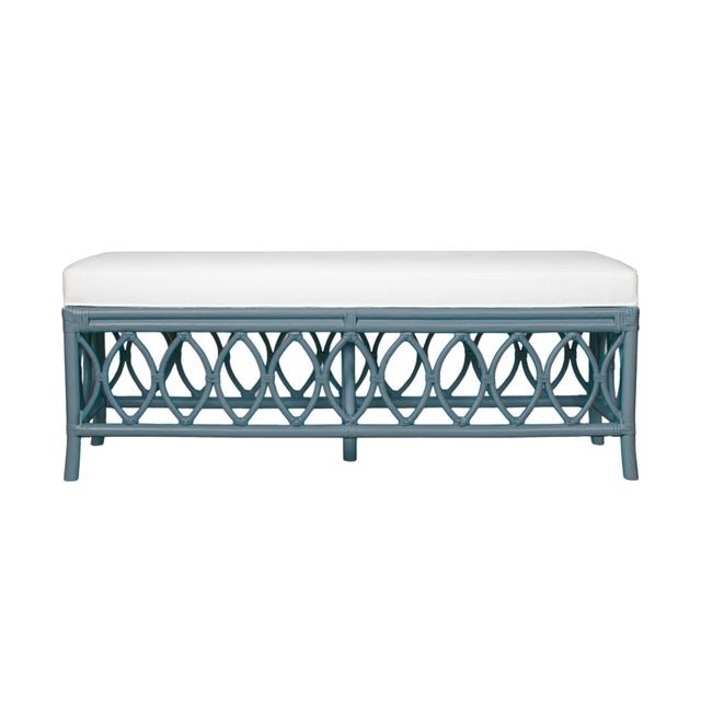 Teal Lillian Bench - Regatta Blue For Sale - Image 8 of 8
