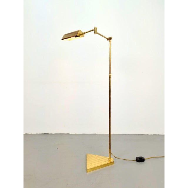 Hollywood Regency Brass Adjustable Floor Reading Lamp, 1970s For Sale - Image 3 of 8