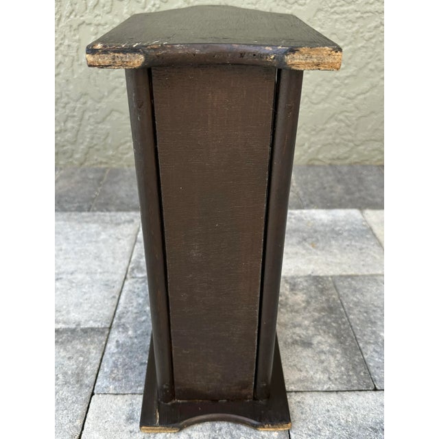 Wood Vintage 1900s Dark Brown Wood Magazine Rack For Sale - Image 7 of 11