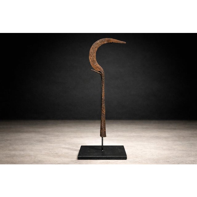 Igbo Iron Currency Knife Sculpture on Custom Platform, Nigeria, Early 20th Century For Sale - Image 4 of 13