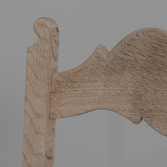 20th Century Belgian Upholstered Oak Ladderback Oak Dining Chairs - Set of 6 For Sale - Image 4 of 18