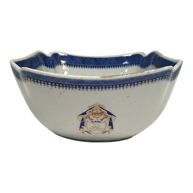 Antique Chinese Export Armorial Bowl For Sale