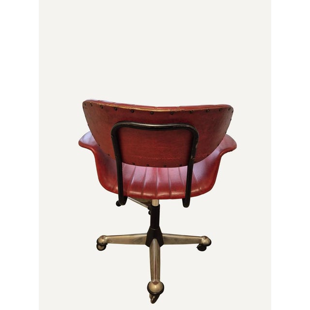 Wood Vintage Italian Swivel Office Chair by Gastone Rinaldi for Rima, 1950s For Sale - Image 7 of 12