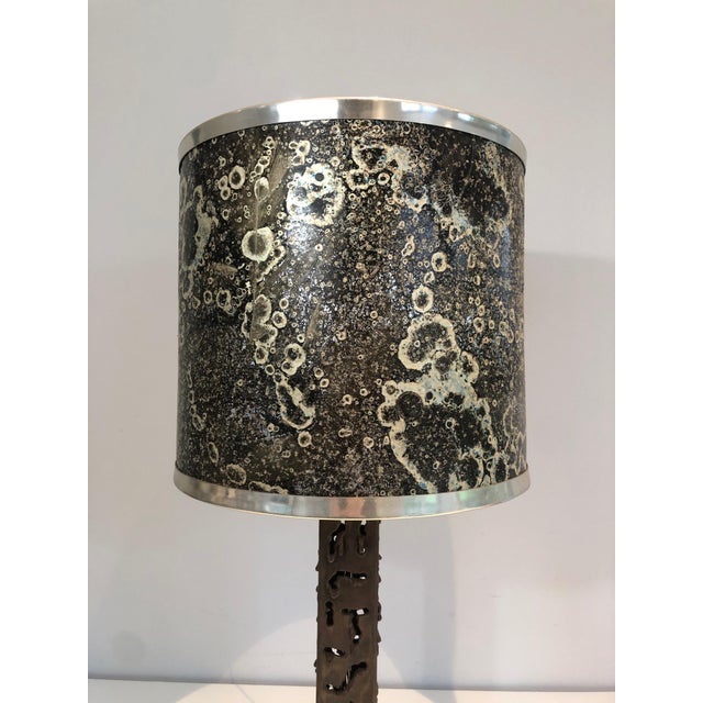 1970s Worked Steel Design Table Lamp For Sale - Image 10 of 12