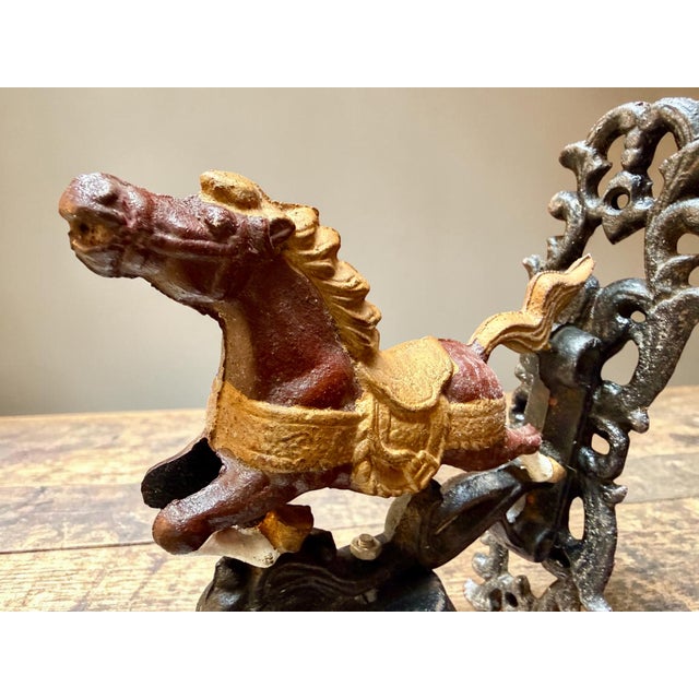 Antique Cast Iron Horse Wall Bell-Equestrian Door-Dinner Bell-Rustic-Farmhouse For Sale - Image 10 of 10