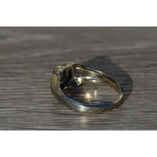 Contemporary The Alec: Men's Antique 18K White Gold Ring set with Diamond For Sale - Image 3 of 9