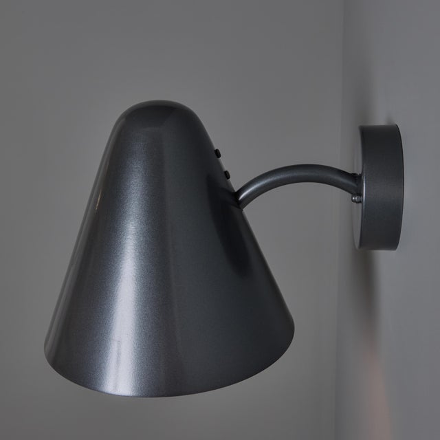 Mid-Century Modern 'ZuZu' Steel Painted Brass Wall Sconce in the Style of Jacques Biny For Sale - Image 12 of 17