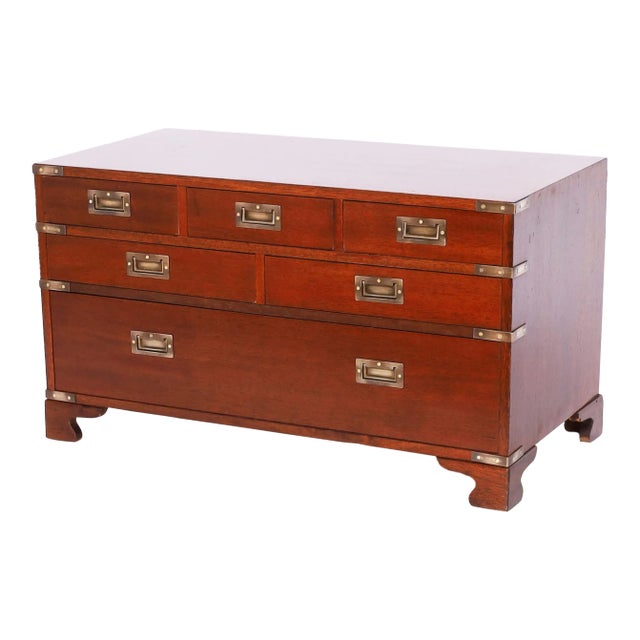 Antique British Colonial Campaign Chest of Drawers For Sale