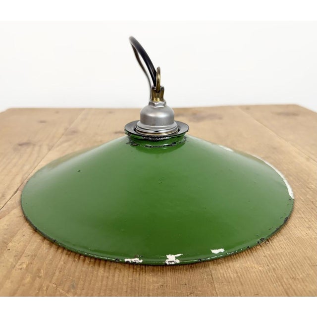 Industrial Green Enamel Light, 1950s For Sale - Image 11 of 17