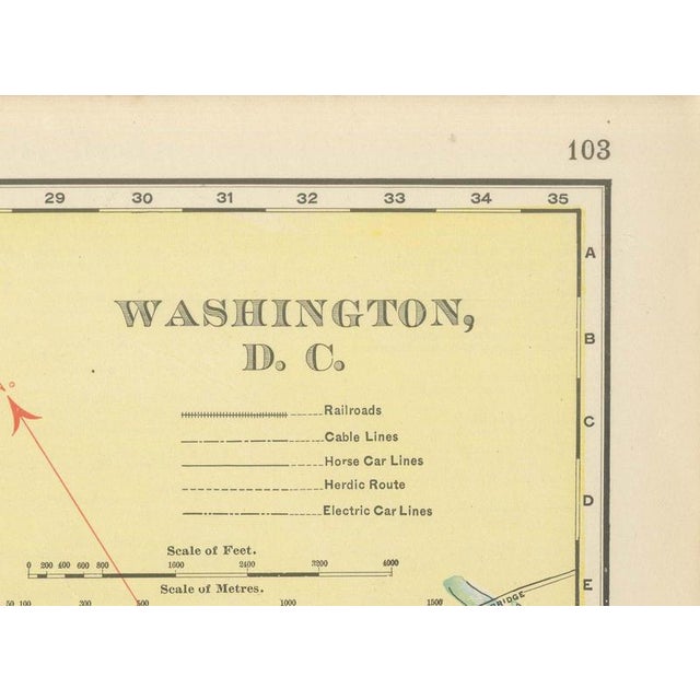Paper Antique Map of Washington, D.C., The Nations Capital from Rand McNally, 1899 For Sale - Image 7 of 12