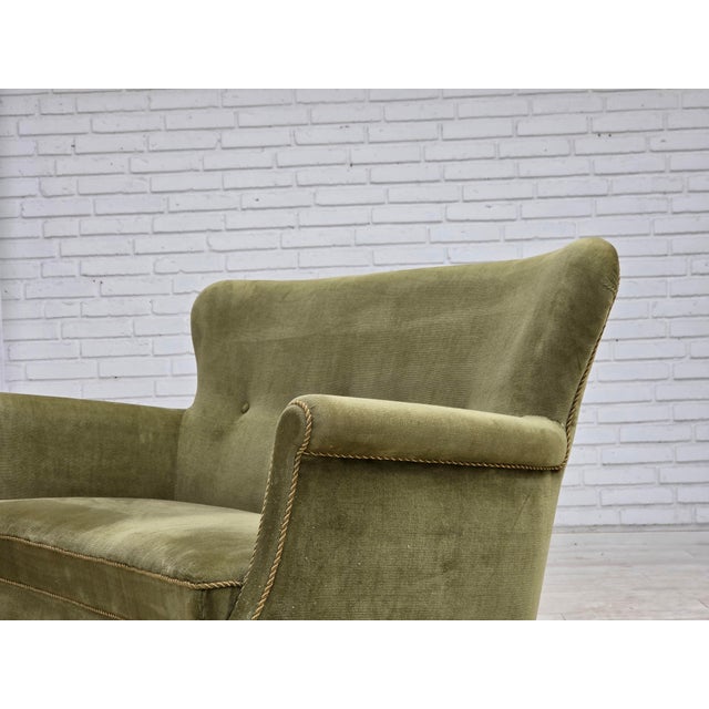 Danish 2-Seater Sofa in Light Green Furniture Velour, 1970s For Sale - Image 18 of 18