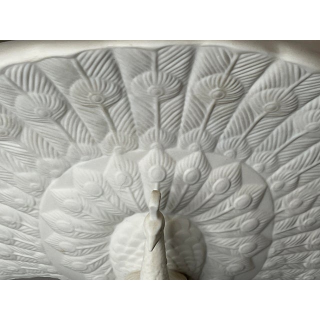 1970s Lladro White Peacock Vase For Sale - Image 5 of 11