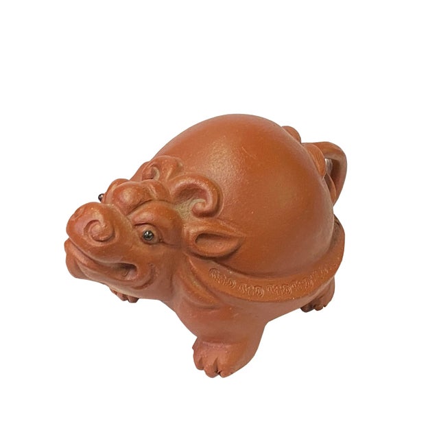 Ceramic Oriental Dragon Turtle Small Ceramic Animal Figure Display Art For Sale - Image 7 of 8