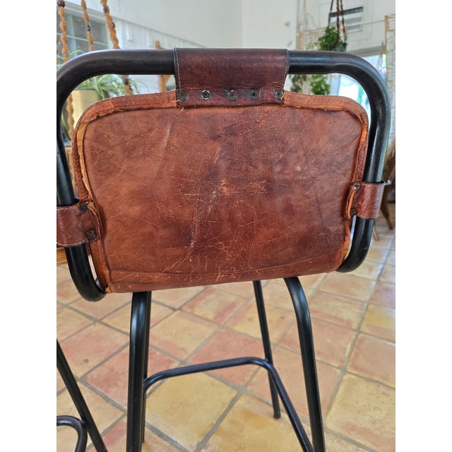 1960s Pair of Leather Bar Stools For Sale - Image 18 of 18