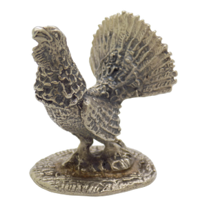 Vintage Italian Handmade Genuine Silver Turkey Figurine Sculpture 1950/60
