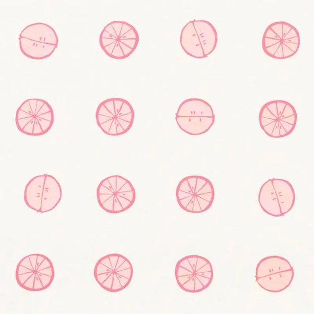 Illustration Schumacher X Vera Neumann Lemonade Fabric in Grapefruit For Sale - Image 3 of 3