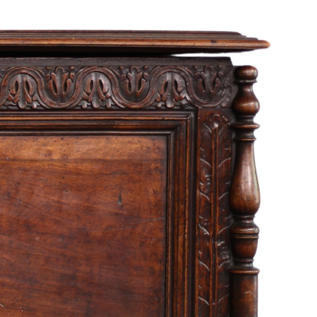 Wood 17th Century French Carved Trunk For Sale - Image 7 of 8