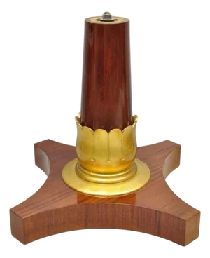 Vintage French Regency Style Mahogany & Gold Gilt Plume Table Pedestal Base (A)