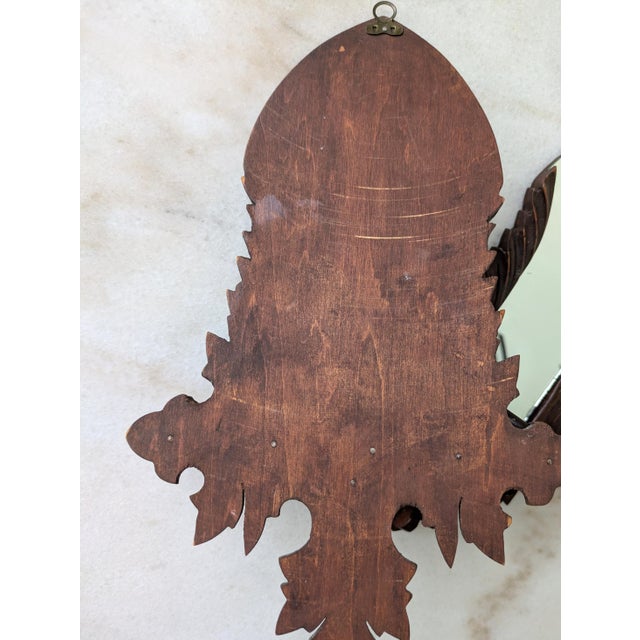 Wood Antique Victorian Style Mirrored Walnut Curio Shelves, a Pair For Sale - Image 7 of 7