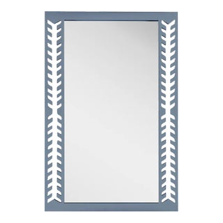 Fleur Home Audubon Spruce Rectangle Mirror in Bachelor Blue, 24x36 For Sale