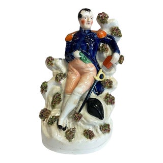 Mid 19th Century Staffordshire Figure of Napoleon With Sword and Book For Sale