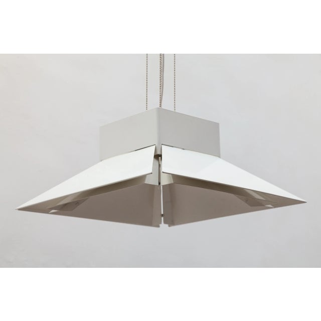 Large Scandinavian Adjustable Metal White Pendant, 1980s For Sale - Image 3 of 7