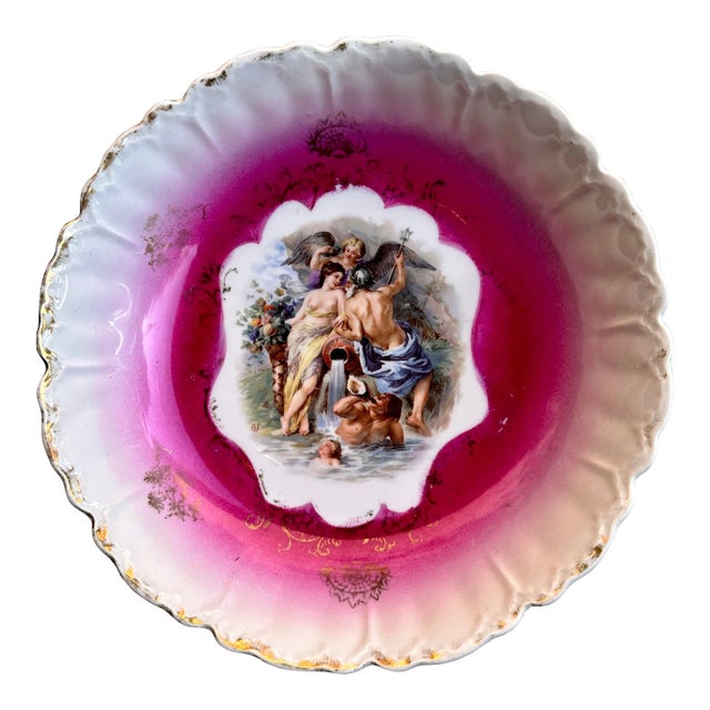 Antique Royal Bavaria Cabinet Plate Neptune & Nymphs Germany C.1880 For Sale