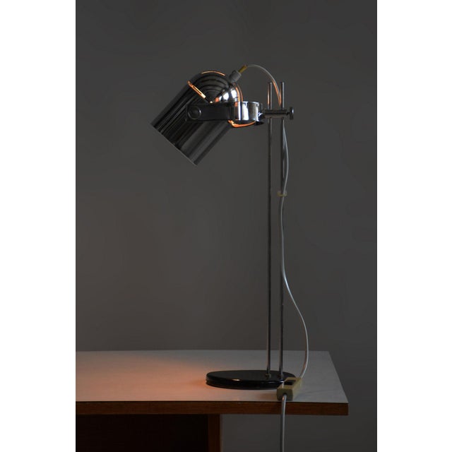 Silver Mid-Century Modern Table Lamp in Chrome by J. Indra for Combi Lux, Czech, 1970s For Sale - Image 8 of 10