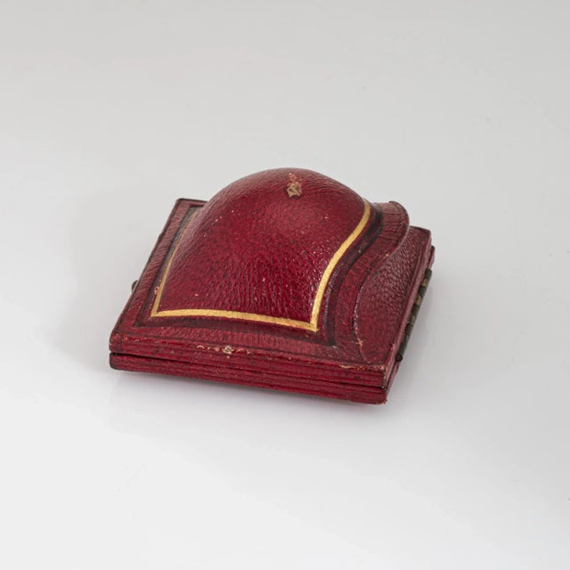 Turquoise Antique Victorian Turquoise Locket 14k Yellow Gold Diamond Pendant Fitted Case For Sale - Image 8 of 8