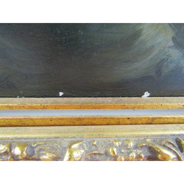 Antique 19th C. Continental Stormy Seascape With Sailboat Oil on Canvas Painting For Sale - Image 4 of 9