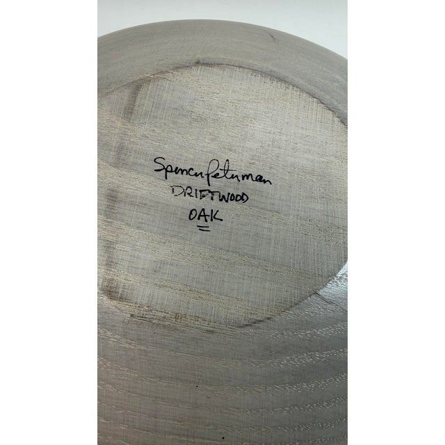 2010s Spencer Peterman Large Driftwood Oak Wooden Bowl 15” For Sale - Image 5 of 10