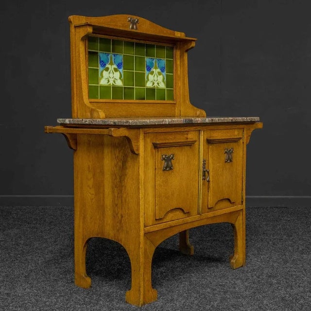 Arts and Crafts Oak Washstand For Sale - Image 13 of 15